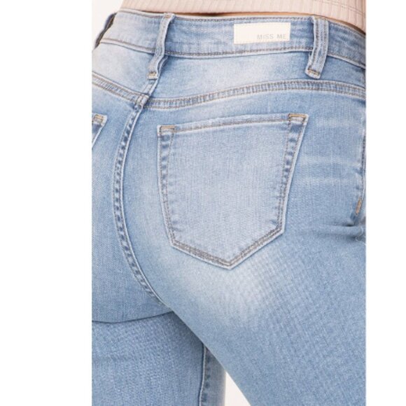 MISS ME - WOMENS HIGH-RISE FLARE JEANS Plain with stretch - Picture 11 of 16